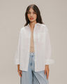 Camisa Oversize Blanca Rayas,BLANCO